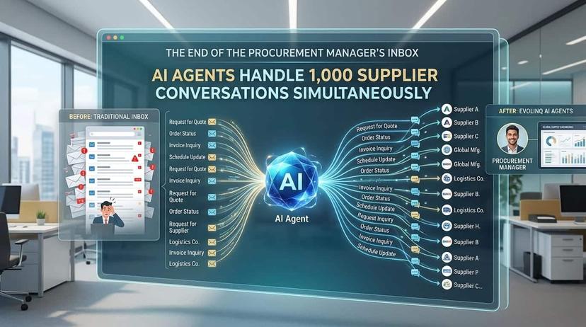 סוף עידן תיבת הדואר של מנהל הרכש: כיצד סוכני AI מנהלים 1,000 שיחות ספקים בו-זמנית